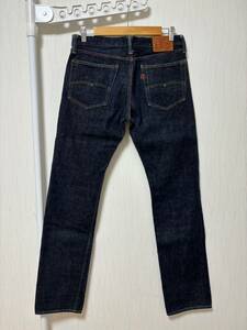 美品☆W33 [EIGHT-G] Lot:601 Vintage Style 15oz Narrow Fit 革パッチ 赤耳 インディゴデニムパンツ 33 日本製 エイトジー