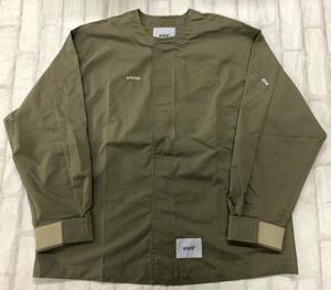 ■ WTAPS 22SS SCOUT LS/NYCO.TUSSAH 221 WVDT-SHM04 ダブルタップス スカウト クロスボーン ロングスリーブシャツ カーキ 長袖 ●231117