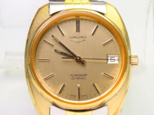 ■♪価格高騰! 資産価値！稼働 電池新品高級超レア！ビンテージ！ LONGINES ロンジン フラッグシップ ULTRONIC ウルトロニック デート 音叉