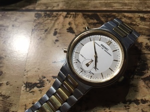 希少 レア ヴィンテージ SEIKO セイコー EQUIPMENT FOR PRO ビジネスタイミング 純正ベルト 8M11-7000 クオーツ メンズ 腕時計
