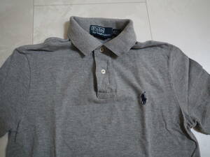 送料込★中古★古着★Polo Ralph Lauren (ポロ ラルフ ローレン)★メンズサイズXＳ★カスタムフィット★半袖 ポロシャツ CUSTOM FIT グレー