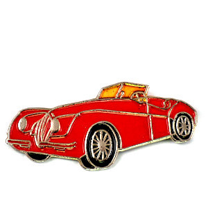 ピンバッジ・ジャガーXKMK赤い車◆フランス限定ピンズ◆レアなヴィンテージものピンバッチ