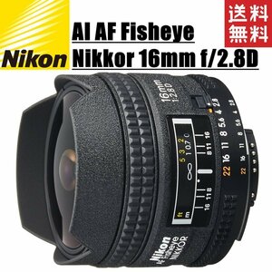 ニコン Nikon AI AF Fisheye Nikkor 16mm f2.8D ニコン FXフォーマット 魚眼レンズ フルサイズ対応 一眼レフ カメラ 中古