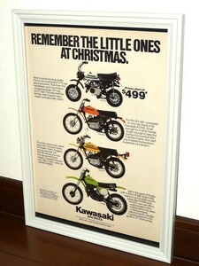 1978年 USA 洋書雑誌広告 額装品 Kawasaki KV75 KD100 KM100 KX80 カワサキ (A4サイズ) / 検索用 店舗 ガレージ 看板 ディスプレイ 装飾