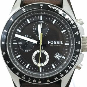 FOSSIL フォッシル 腕時計 CH2599 クオーツ アナログ ラウンド ブラック ブラウン クロノグラフ 10気圧防水 電池交換済み 動作確認済み