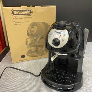 湘/Delonghi/エスプレッソカプチーノメーカー/EC200N-B/通電確認済/動作未確認/ブラック/箱付/デロンギ/4.12-92 ST