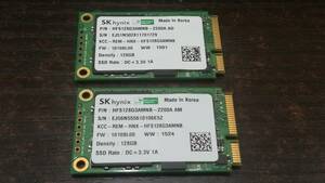 【動作品/2枚セット♪】SK hynix SSD 128GB×2枚 mSATA HFS128G3AMNB-2200A