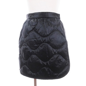 モンクレール 23AW PATCH PADDING SKIRT ミニスカート ダウン ラップ キルティング ロゴ ワッペン I20932D00015 黒 38 M位