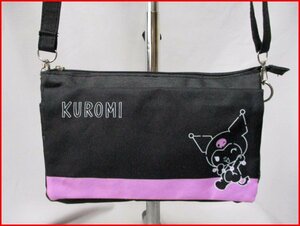 サンリオ　クロミちゃん◇2wayバッグ　ショルダー・クラッチ　BK　クリアPVCポケット付　斜め掛け　W26cm