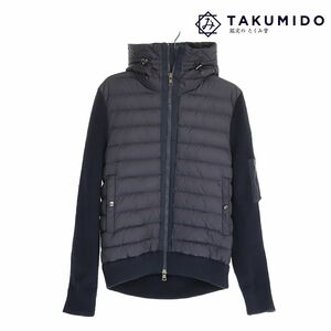 モンクレール MONCLER ニット切替ダウンジャケット A9340 メンズ サイズL ネイビー 中古AB 275612