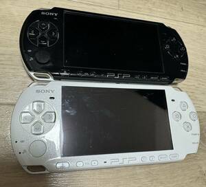 SONY PSP 3000 本体 ホワイト ブラック 2台 セットプレイステーションポータブル プレステ PlayStation Portable まとめ売り 送料無料