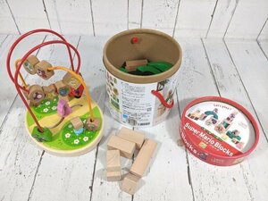 【4yt118】おもちゃ 赤ちゃん 木製知育玩具 スーパーマリオ コースター◆スーパーマリオ ブロック（積み木）
