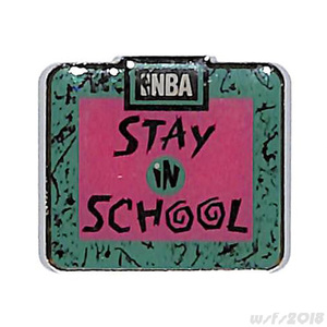 【NBA/USED】STAY IN SCHOOL ピンバッチ【オフィシャル】