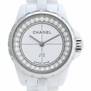 シャネル CHANEL J12 H5237 腕時計 セラミック ダイヤモンド クォーツ ホワイト レディース 【中古】