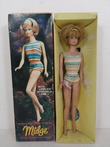 [珍品]MATTEL ミッジ 人形 1960年代 当時物 日本製 バービーの親友 Barbie midge 箱付 雑貨
