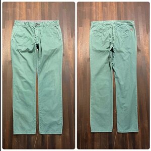 メンズ パンツ BULLHEAD DENIM CO. ブルヘッド グリーン 緑 スリム 細身 スキニー チノ FE965 / W30 全国一律送料520円