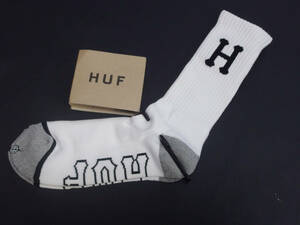 新品　HUF　ソックス　26～28㎝　ホワイト　Hロゴ　GIRL　altamont brixton lakai HUF