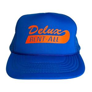 【キャップ/帽子】Delux RENT-ALL (デラックスレントオール) メッシュキャップ スナップバック メッツカラー ブルー 青 オレンジ 橙