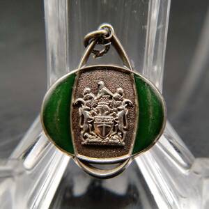 ジンバブエ Reuteler Salisbury ヴィンテージ シルバー エナメル ペンダント コイン チャーム 彫金 銀 メダル ⑦ T9