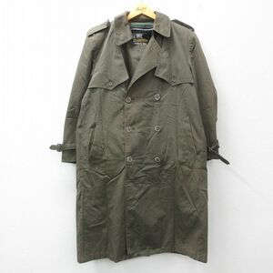 XL/古着 ロンドンフォグ 長袖 トレンチ コート メンズ 90s ロング丈 緑系 グリーン 内側ファー 23feb16 中古 アウター