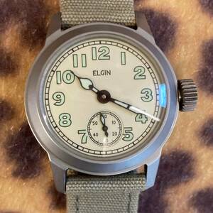 ヴィンテージ★ELGIN　腕時計☆エルジン、手巻き、ミリタリー、レトロ、オーバーホール済み