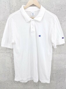 ◇ ◎ Champion チャンピオン 半袖 ポロシャツ サイズL ホワイト メンズ