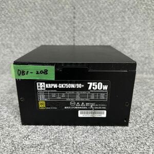 DB1-208 激安 PC 電源BOX 玄人志向 KRPW-GK750W/90+ 750W 電源ユニット 通電未確認 中古品