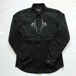 TORNADO MART トルネードマート 刺繍 シャツ サイズL ストレッチ ブラック