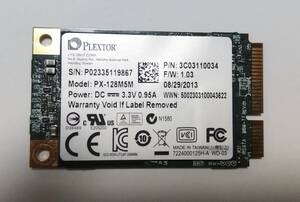PLEXTOR mSATA SSD 128GB PX-128M5M 消去済み 中古品 送料無料 