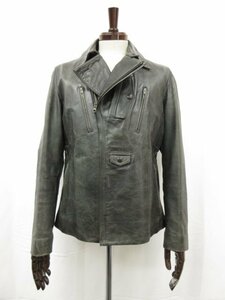 【ポールスミスコレクション Paul Smith COLLECTION】454303K 635 山羊革 ゴートレザー ダブルライダースジャケット (メンズ)L■17MB3366■