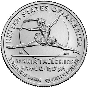 ★1枚の価格★ アメリカ人女性25セント硬貨プログラム　マリア・トールチーフ　Maria Tallchief　2023　(1925-2013)