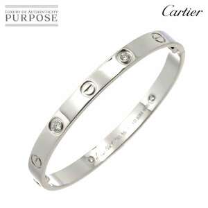 カルティエ Cartier ラブ ブレス ハーフ ダイヤ 4P #16 K18 WG 750 ブレスレット Love Bracelet 90212490