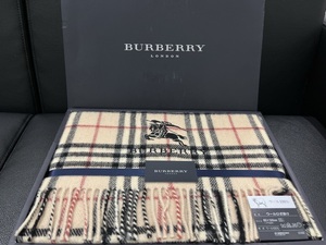 【新品・未使用品】BURBERRY 英国 バーバリー ノバチェック グレー 膝掛け ひざ掛け ブランケット ウール100%　自宅保管品