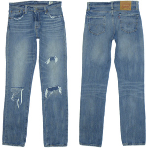 リーバイス511 W30 WHITE OAK CONE DENIM ダメージ加工スリムジーンズ ホワイトオーク コーンデニム ストレッチデニムパンツ 04511-2015