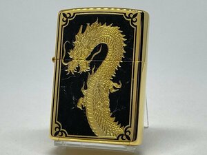 送料無料 ZIPPO[ジッポー] 両面加工 88個限定生産 GP-DRAGON88(D)ゴールドメッキ ブラック