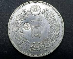 骨董品 １円スタート　　極美品 日本硬貨 一圓 大日本明治十六年 左丸銀 旭日 比重：10.119 銀幣保証