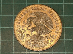 【一円スタート】メキシコ　メキシコオリンピック記念　25ペソ銀貨　1968年 