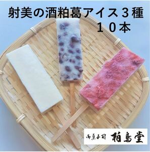 射美 いび 酒粕 葛アイス アイスバー アイスキャンディー 菓子 お取り寄せ ギフト 3種計10本入 お中元 柏鳥堂 溶けないアイス 父の日