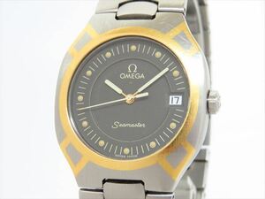 ◆◇OMEGA オメガ シーマスター ポラリス デイト Ref.396.1022 クォーツ Cal.1438 グレー文字盤 K18YG×SS 稼働品◇◆