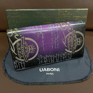 最高製EU製 特注限定品◆UABONI*ユアボニ*幻のパティーヌ*二つ折り財布*EU製◆カリグラフィー ゴールデン 手染 カーフスキン メンズ 紳士