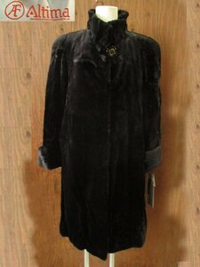 1685 タグ付き Altima アルティマ ロング丈 ダイドミンクシェアード ファーコート ブラック フリーサイズ/サガ リアルファー 毛皮コート