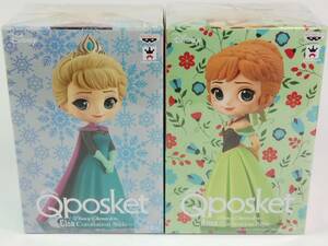 2個セット アナと雪の女王 エルサ フィギュア Qposket Q posket Disney Character Anna Elsa Coronation Style Bレアカラー