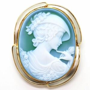 ＊H.P.Muller(ハンス・ペーター・ミュラー) K18/Pm900カメオブローチ＊a 21.9g cameo broach jewelry 貴婦人 EG5/EG5