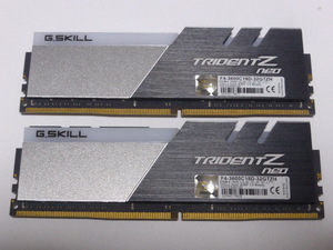 メモリ デスクトップパソコン用 G.SKILL TRIDENT Z NEO RGB DDR4-3600 PC4-28800 16GBx2枚 合計32GB F4-3600C18D-32GTZN 起動確認済です