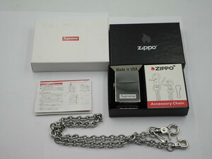 中古キレイ●Zippo×Supreme チェーンジッポ●2023 ジッポ×シュプリーム●チェーン付きオイルライター