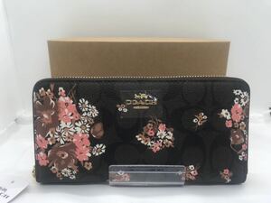 新品コーチ COACH シグネチャーフラワー レディース長財布