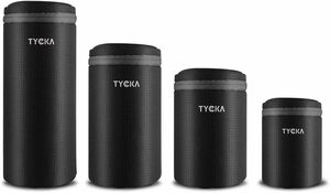 TYCKA 一眼フレカメラ レンズケース レンズ収納バッグ 10ｍｍ厚手 防水 クッション性 ジッパー式 レンズポーチ デジタルカ