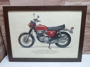 CB750 FOUR K0　ガレージインテリア　パネル　ポスター　旧車　バイク ポスター A3　レトロ ヴィンテージ 旧車 希少 額入り