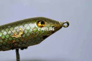 VINTAGE WOODEN LURE HEDDON NO TIN ZARAGOSSA GLASS EYE RARE （A121-386　）USA MADE #OLDLURE #ARTLURE_VINTAGE ＃ヴィンテージルアー