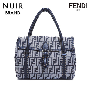 フェンディ FENDI ハンドバッグ セレリア ズッカ キャンバス グレー